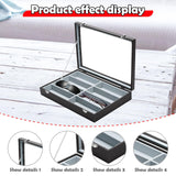 Maxbell Sunglasses Show Tray 8 Grids Modern Glasses Case for Jewelry Beads Necklaces Black Gray