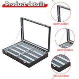 Maxbell Sunglasses Show Tray 8 Grids Modern Glasses Case for Jewelry Beads Necklaces Black Gray
