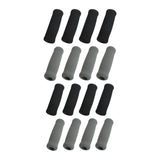 Maxbell 4x Reusable Foam Crutch Handles Grip Non Slip for Elderly Walking Aids 2.2cmx3.5cmx11.5cm Black