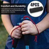 Maxbell 4x Reusable Foam Crutch Handles Grip Non Slip for Elderly Walking Aids 2.2cmx3.5cmx11.5cm Black