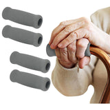 Maxbell 4x Reusable Foam Crutch Handles Grip Non Slip for Elderly Walking Aids 2.2cmx3.5cmx11.5cm Grey