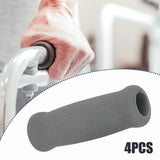 Maxbell 4x Reusable Foam Crutch Handles Grip Non Slip for Elderly Walking Aids 1.9cmx3.3cmx10.5cm Grey