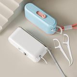Maxbell Dental Floss Picks Dispenser Automatic No Break Refillable Floss Pick Holder White