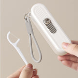 Maxbell Dental Floss Picks Dispenser Automatic No Break Refillable Floss Pick Holder White