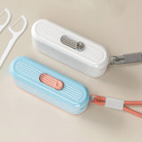 Maxbell Dental Floss Picks Dispenser Automatic No Break Refillable Floss Pick Holder White