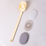 Maxbell Bathroom Shower Brush with Long Handle Bath Brush for Men Women Home Elderly Beige