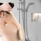 Maxbell Bathroom Shower Brush with Long Handle Bath Brush for Men Women Home Elderly Beige