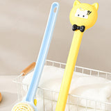 Maxbell Cartoon Cat Bath Brush Long Handle for Wet or Dry Brushing Bathing Showering Yellow