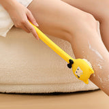 Maxbell Cartoon Cat Bath Brush Long Handle for Wet or Dry Brushing Bathing Showering Yellow