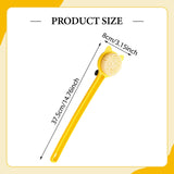 Maxbell Cartoon Cat Bath Brush Long Handle for Wet or Dry Brushing Bathing Showering Yellow