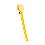 Maxbell Cartoon Cat Bath Brush Long Handle for Wet or Dry Brushing Bathing Showering Yellow