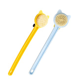 Maxbell Cartoon Cat Bath Brush Long Handle for Wet or Dry Brushing Bathing Showering Yellow