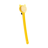 Maxbell Cartoon Cat Bath Brush Long Handle for Wet or Dry Brushing Bathing Showering Yellow