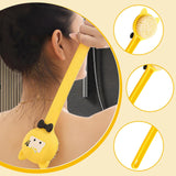 Maxbell Cartoon Cat Bath Brush Long Handle for Wet or Dry Brushing Bathing Showering Yellow