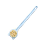 Maxbell Cartoon Cat Bath Brush Long Handle for Wet or Dry Brushing Bathing Showering Blue