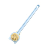 Maxbell Cartoon Cat Bath Brush Long Handle for Wet or Dry Brushing Bathing Showering Blue