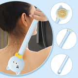 Maxbell Cartoon Cat Bath Brush Long Handle for Wet or Dry Brushing Bathing Showering Blue