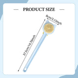 Maxbell Cartoon Cat Bath Brush Long Handle for Wet or Dry Brushing Bathing Showering Blue