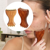 Maxbell Gua Sha Facial Tool Body Massage Tool Portable Wooden Face Comb Gua Sha Tool Wood Color