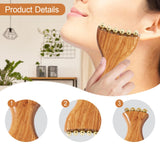 Maxbell Gua Sha Facial Tool Body Massage Tool Portable Wooden Face Comb Gua Sha Tool Wood Color