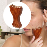 Maxbell Gua Sha Facial Tool Body Massage Tool Portable Wooden Face Comb Gua Sha Tool Brown