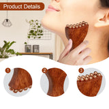 Maxbell Gua Sha Facial Tool Body Massage Tool Portable Wooden Face Comb Gua Sha Tool Brown