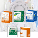 Maxbell 30Pcs Bedside Commode Liners for Adult Trash Bags Camping Toilet Seat Liners Orange 48cmx38cm