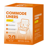 Maxbell 30Pcs Bedside Commode Liners for Adult Trash Bags Camping Toilet Seat Liners Orange 48cmx38cm