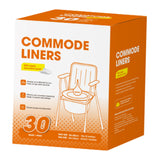 Maxbell 30Pcs Bedside Commode Liners for Adult Trash Bags Camping Toilet Seat Liners Orange 48cmx38cm