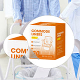 Maxbell 30Pcs Bedside Commode Liners for Adult Trash Bags Camping Toilet Seat Liners Orange 48cmx38cm