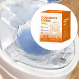 Maxbell 30Pcs Bedside Commode Liners for Adult Trash Bags Camping Toilet Seat Liners Orange 48cmx38cm