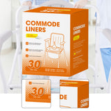 Maxbell 30Pcs Bedside Commode Liners for Adult Trash Bags Camping Toilet Seat Liners Orange 48cmx38cm