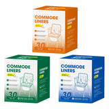 Maxbell 30Pcs Bedside Commode Liners for Adult Trash Bags Camping Toilet Seat Liners Orange 48cmx38cm