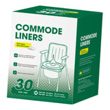 Maxbell 30Pcs Bedside Commode Liners for Adult Trash Bags Camping Toilet Seat Liners Green 52cmx38cm