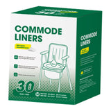 Maxbell 30Pcs Bedside Commode Liners for Adult Trash Bags Camping Toilet Seat Liners Green 52cmx38cm