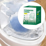 Maxbell 30Pcs Bedside Commode Liners for Adult Trash Bags Camping Toilet Seat Liners Green 52cmx38cm