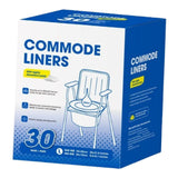 Maxbell 30Pcs Bedside Commode Liners for Adult Trash Bags Camping Toilet Seat Liners Blue 52cmx55cm