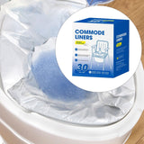 Maxbell 30Pcs Bedside Commode Liners for Adult Trash Bags Camping Toilet Seat Liners Blue 52cmx55cm