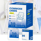 Maxbell 30Pcs Bedside Commode Liners for Adult Trash Bags Camping Toilet Seat Liners Blue 52cmx55cm