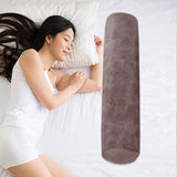 Maxbell Neck Pillow for Sleeping Soft Cylinder Bolster Pillow for Home Travel Office Gray Brown