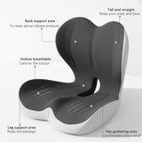 Maxbell Sitting Ergonomic Cushion Breathable Back Rest Memory Foam Seat Back Cushion Gray