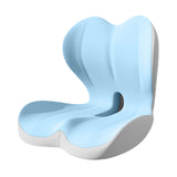 Maxbell Sitting Ergonomic Cushion Breathable Back Rest Memory Foam Seat Back Cushion Blue Gray