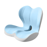 Maxbell Sitting Ergonomic Cushion Breathable Back Rest Memory Foam Seat Back Cushion Blue Gray