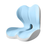 Maxbell Sitting Ergonomic Cushion Breathable Back Rest Memory Foam Seat Back Cushion Blue Gray