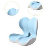 Maxbell Sitting Ergonomic Cushion Breathable Back Rest Memory Foam Seat Back Cushion Blue Gray