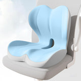 Maxbell Sitting Ergonomic Cushion Breathable Back Rest Memory Foam Seat Back Cushion Blue Gray