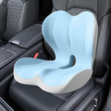 Maxbell Sitting Ergonomic Cushion Breathable Back Rest Memory Foam Seat Back Cushion Blue Gray