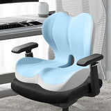 Maxbell Sitting Ergonomic Cushion Breathable Back Rest Memory Foam Seat Back Cushion Blue Gray
