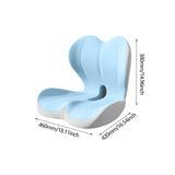 Maxbell Sitting Ergonomic Cushion Breathable Back Rest Memory Foam Seat Back Cushion Blue Gray