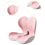 Maxbell Sitting Ergonomic Cushion Breathable Back Rest Memory Foam Seat Back Cushion Pink Gray